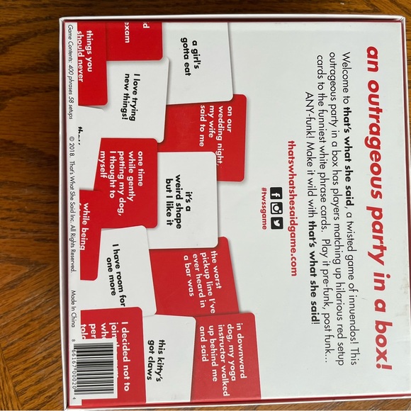 THAT’S WHAT SHE SAID a twisted game of innuendos card game. - Picture 2 of 3